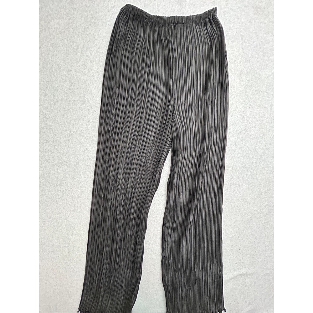 Pierre Labiche Paris New York Black Accordion Pleated Leg Pants Size 6